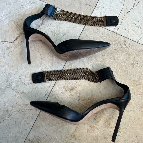 Manolo Blahnik Black Chain Heels Shoes - Picture 5 of 16